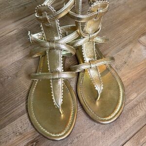 Prada Gold Gladiator Sandals Size 35